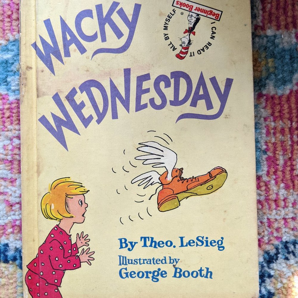Vintage Wacky Wednesday by Theo Lesieg Dr. Seuss 1974 Hardcover Early Printing.
